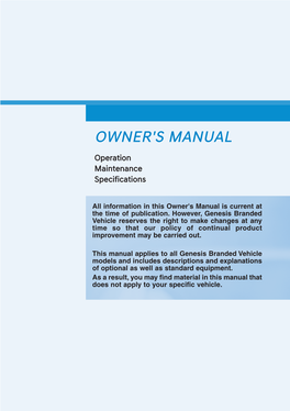 2021 G90 Owners Manual