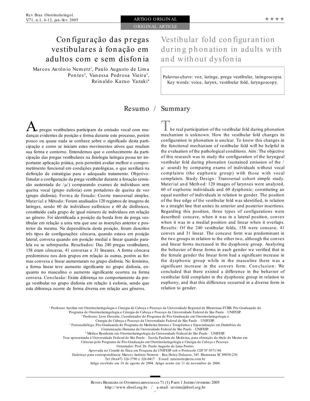 Vestibular Fold Configuration During Phonation in Adults with and Without