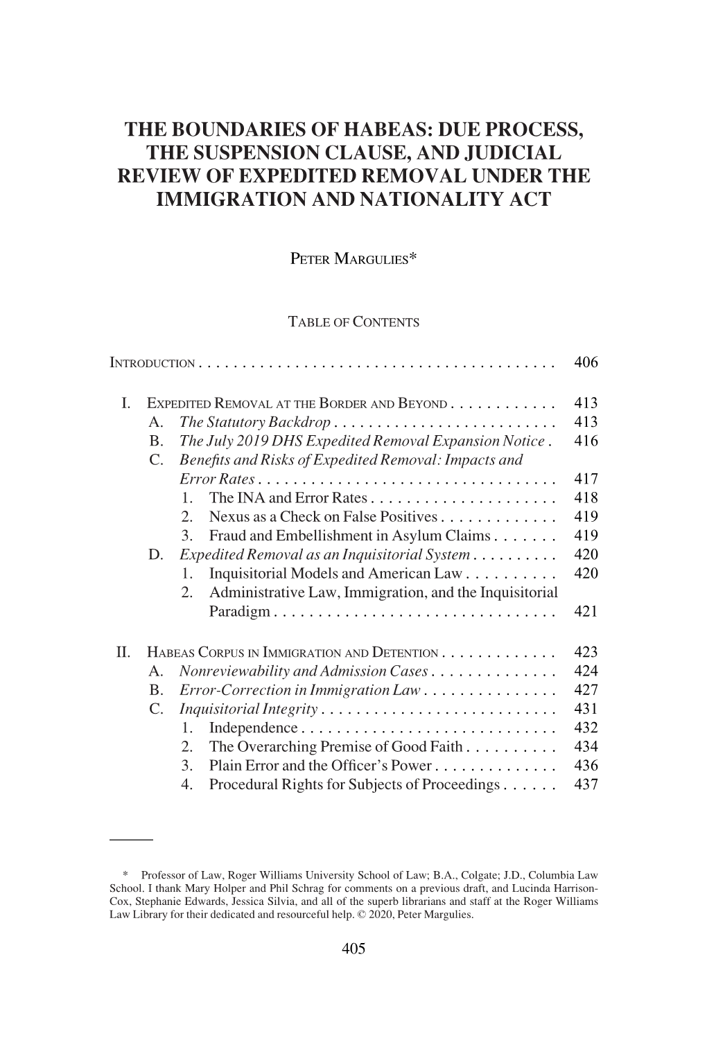 Due Process, the Suspension Clause, and Judicial Review of Expedited Removal Under the Immigration and Nationality Act