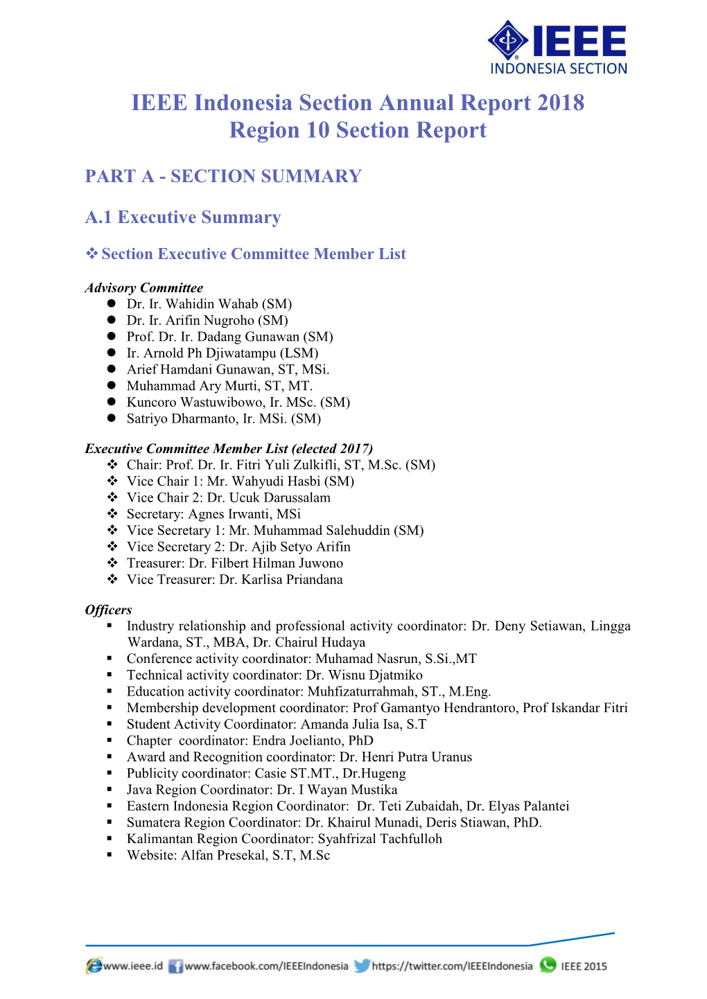 IEEE Indonesia Section Annual Report 2018 Region 10 Section Report