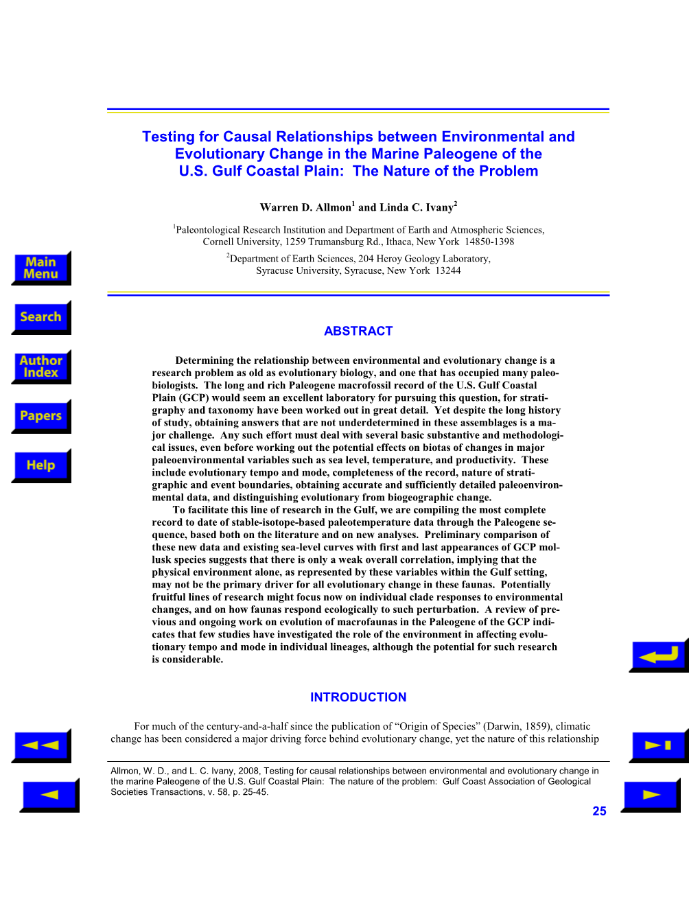 Testing for Causal Relationships Between Environmental and Evolutionary Change in the Marine Paleogene of the U.S. Gulf Coastal Plain: the Nature of the Problem