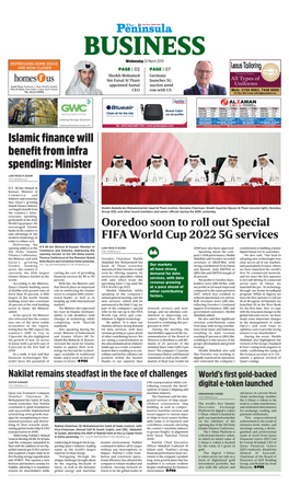 BUSINESS Wednesday 20 March 2019 PAGE | 02 PAGE | 07 Sheikh Mohamed Germany Bin Faisal Al Thani Launches 5G Appointed Aamal Auction Amid CEO Row with US