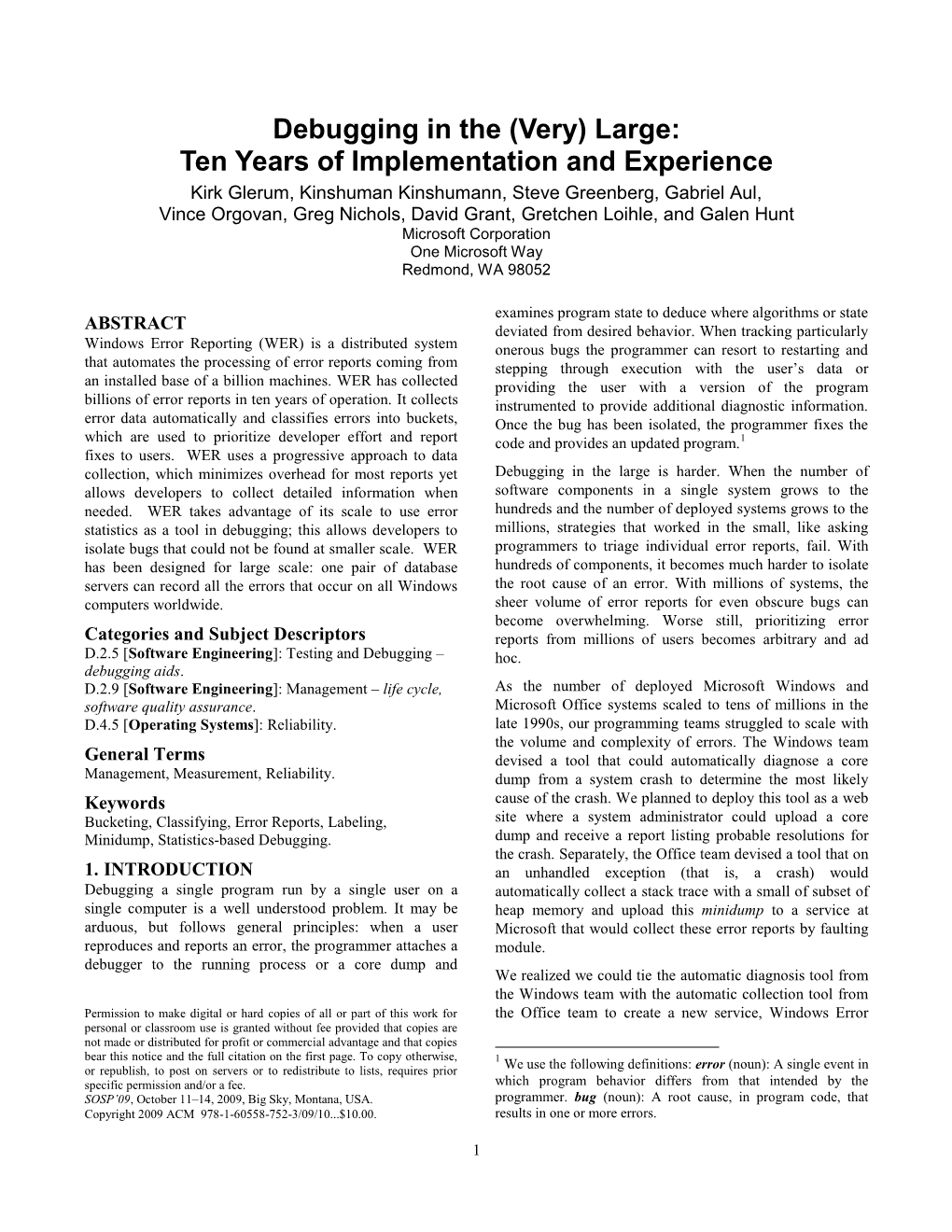 Debugging in the (Very) Large: Ten Years of Implementation And