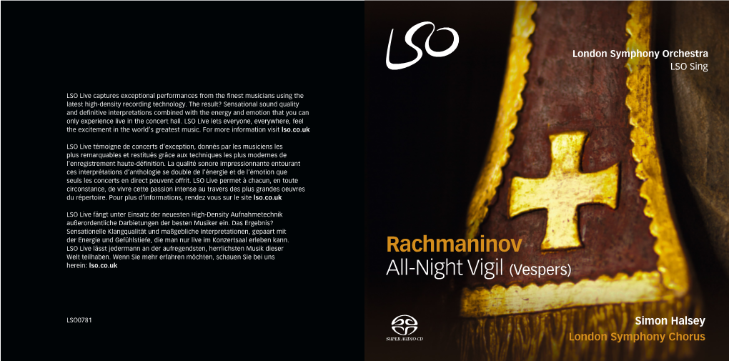 Rachmaninov All-Night Vigil (Vespers)