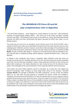 The MICHELIN LTX Force S5 and H4 Play Complementary Roles in Argentina