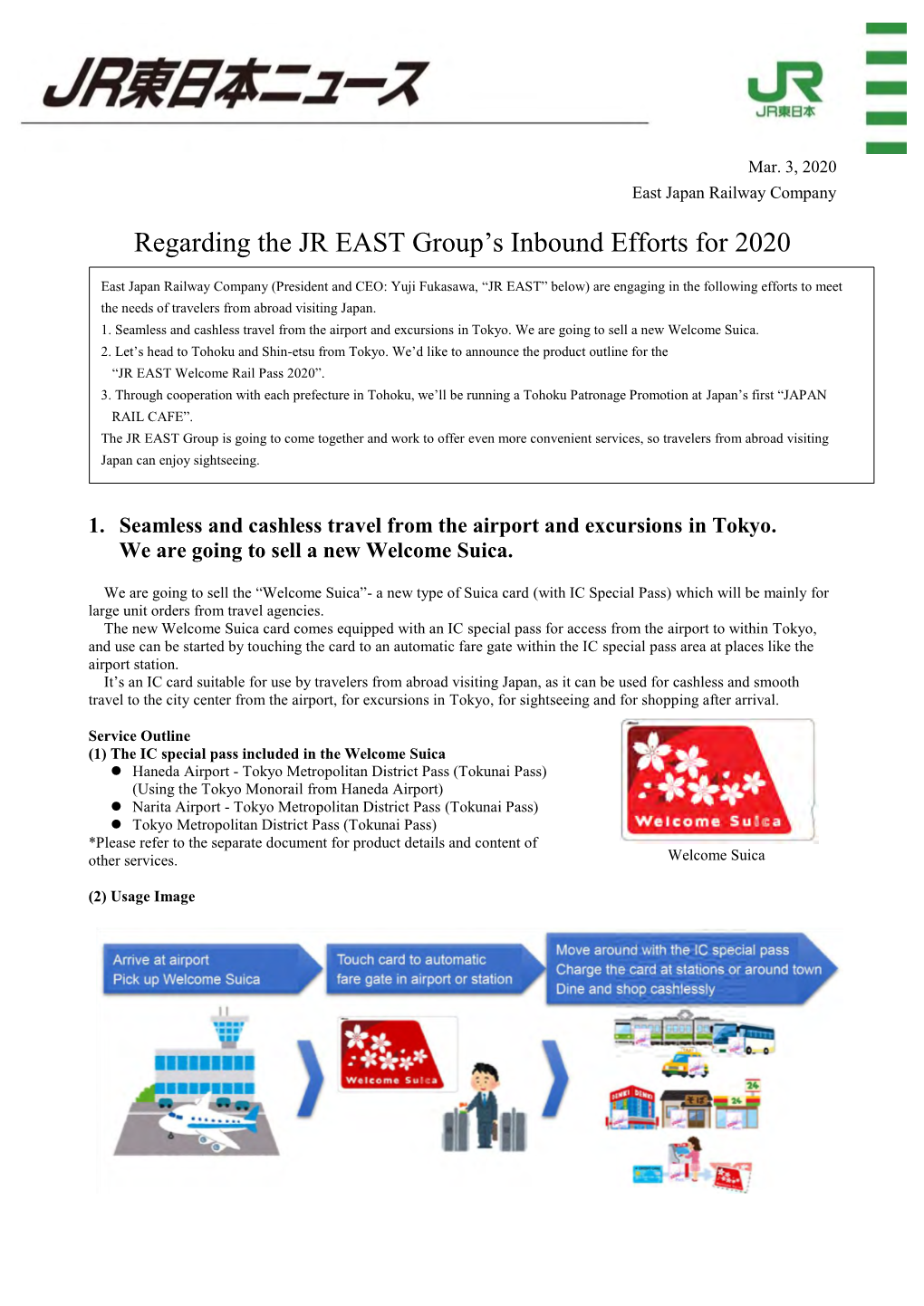 Regarding the JR EAST Group's Inbound Efforts for 2020 [PDF/794KB]