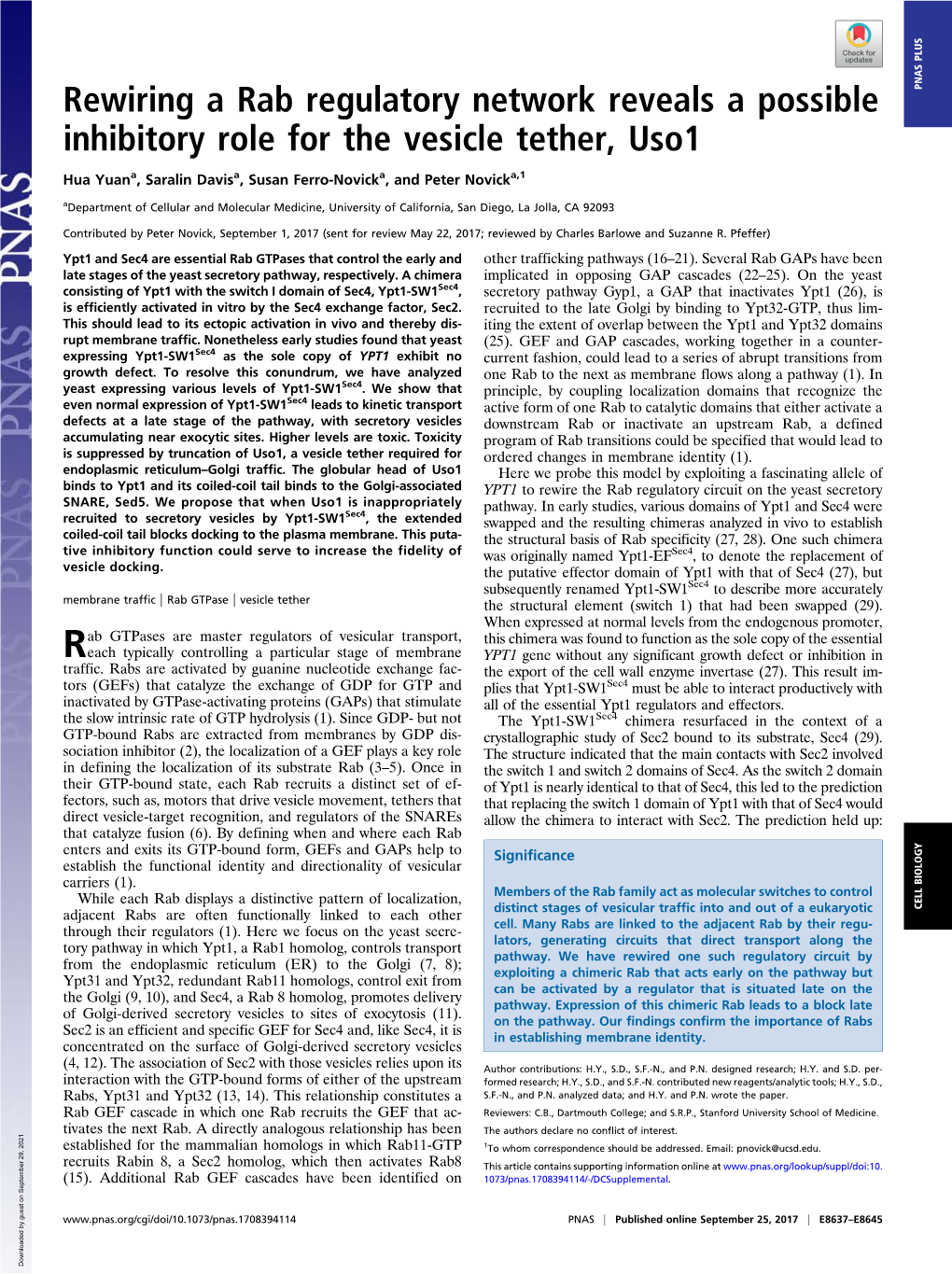 Rewiring a Rab Regulatory Network Reveals a Possible Inhibitory Role For