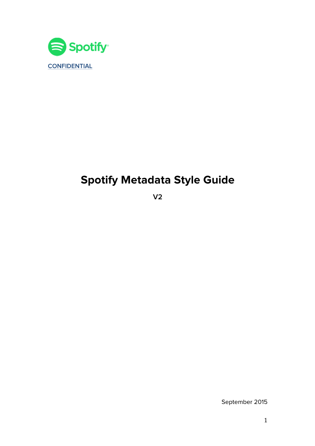 Spotify Metadata Style Guide