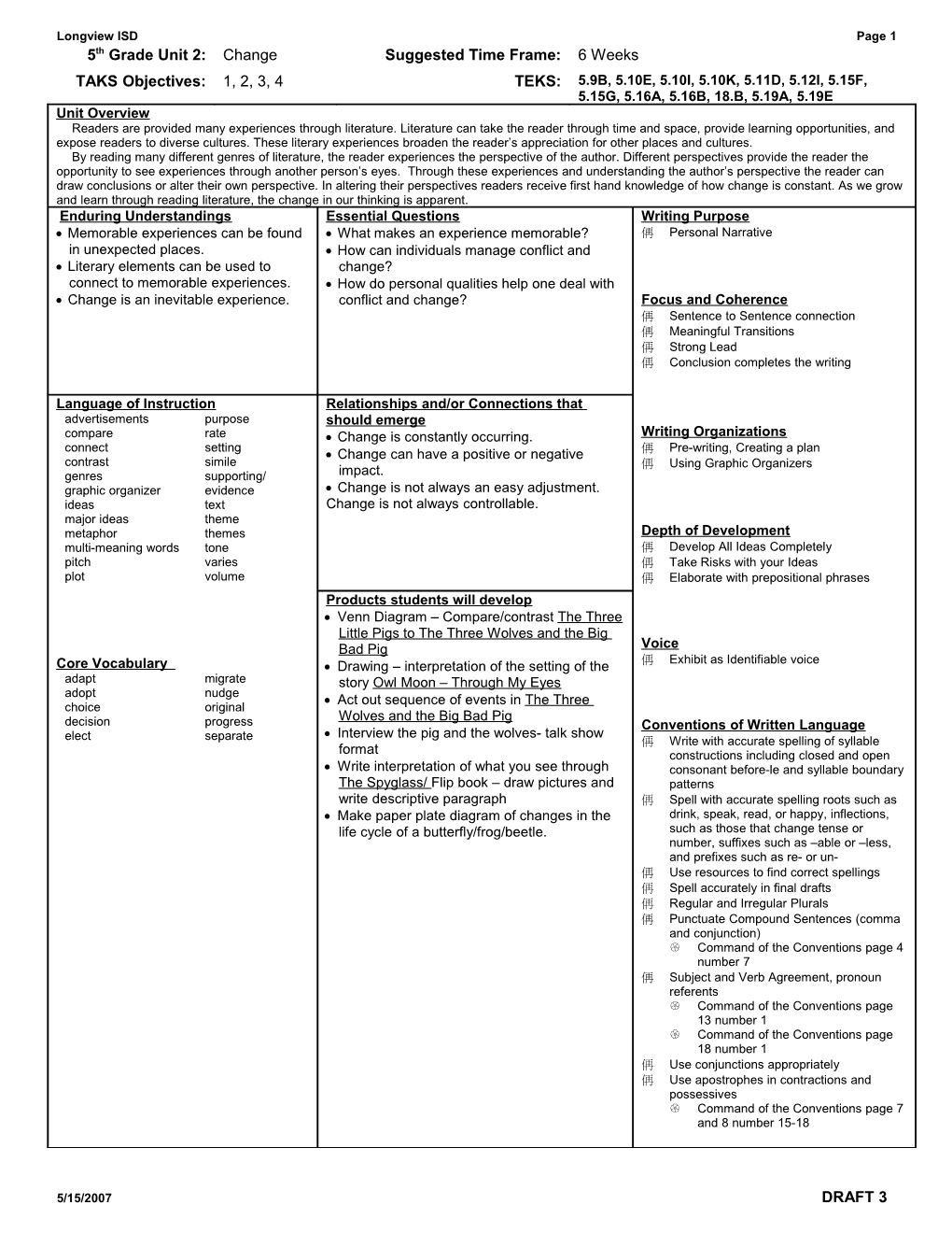 5 ELA Unit 2 Overview