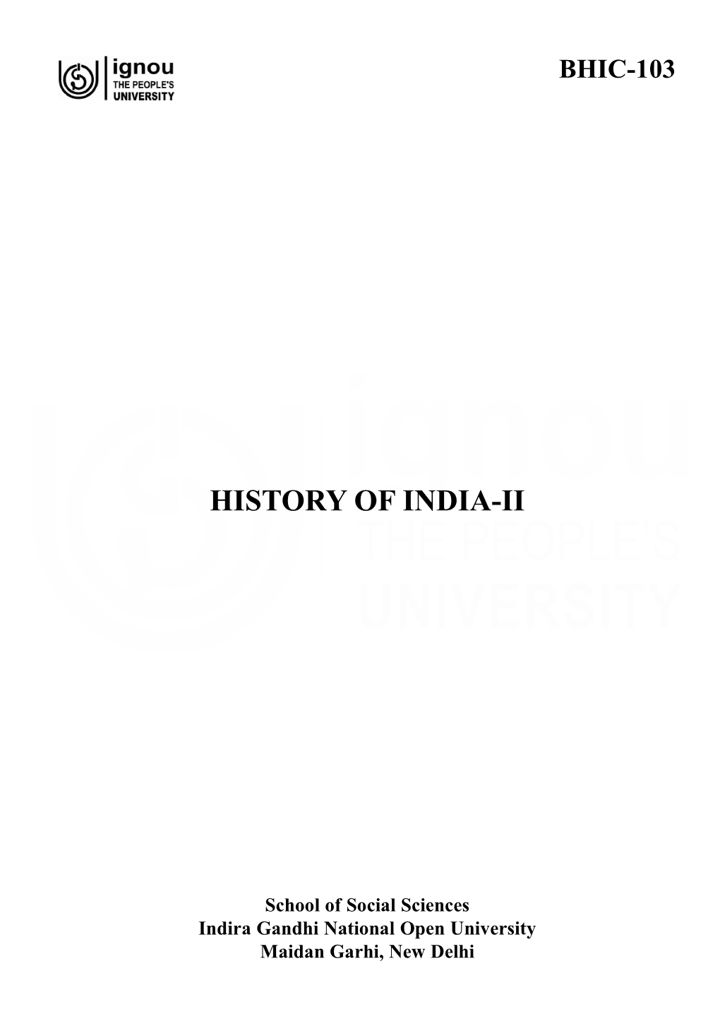 History of India-Ii