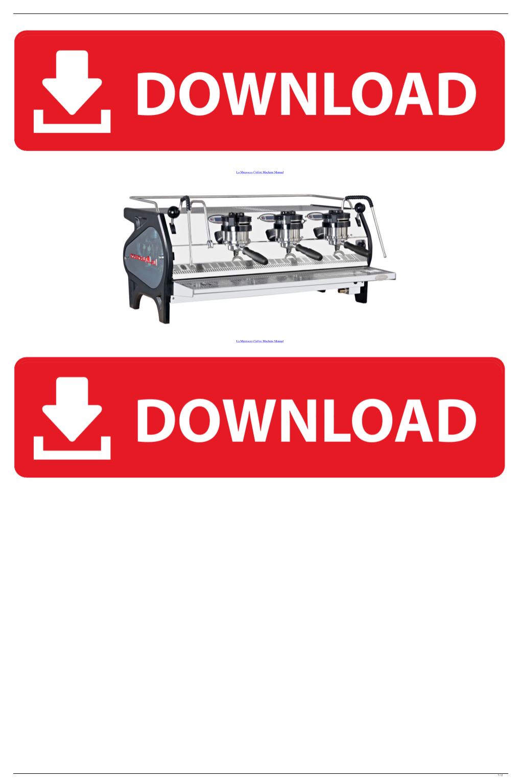 La Marzocco Coffee Machine Manual