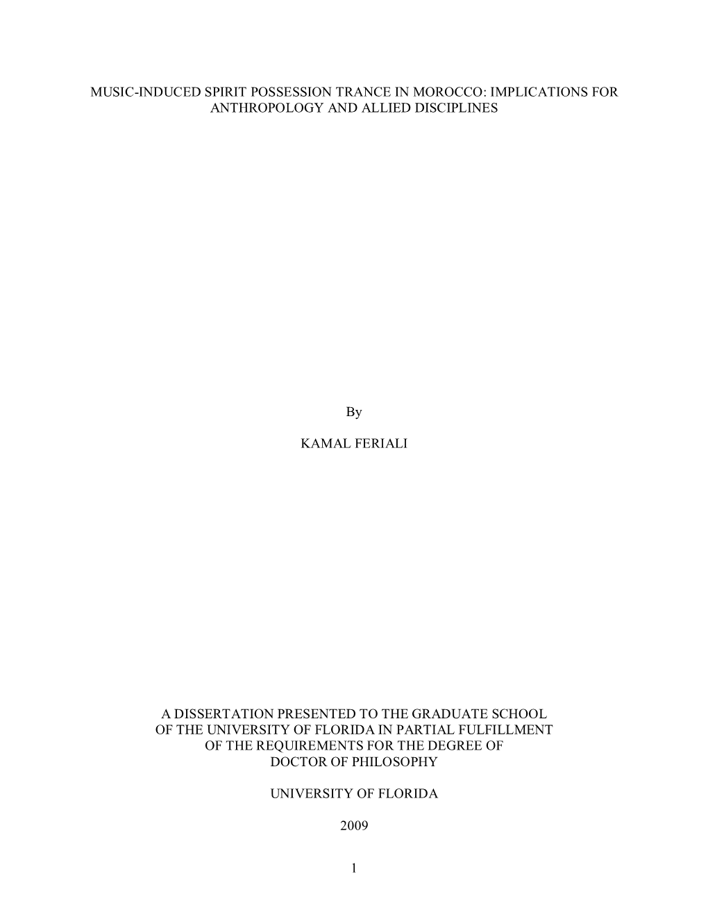 Music-Induced Spirit Possession Trance in Morocco: Implications for Anthropology and Allied Disciplinesِ