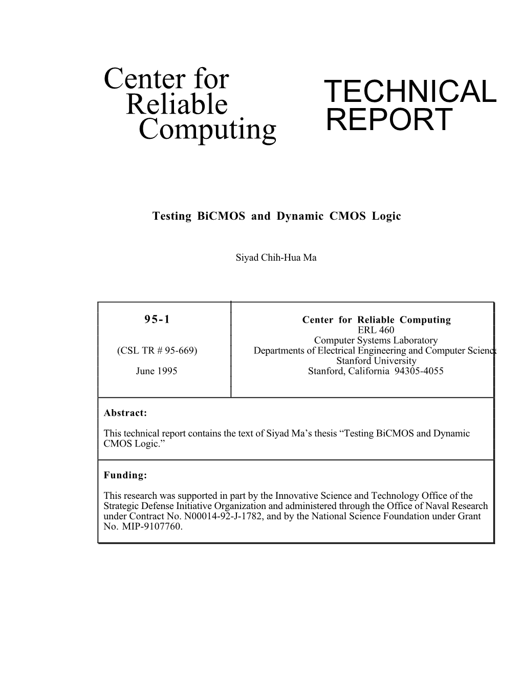 Testing Bicmos and Dynamic CMOS Logic