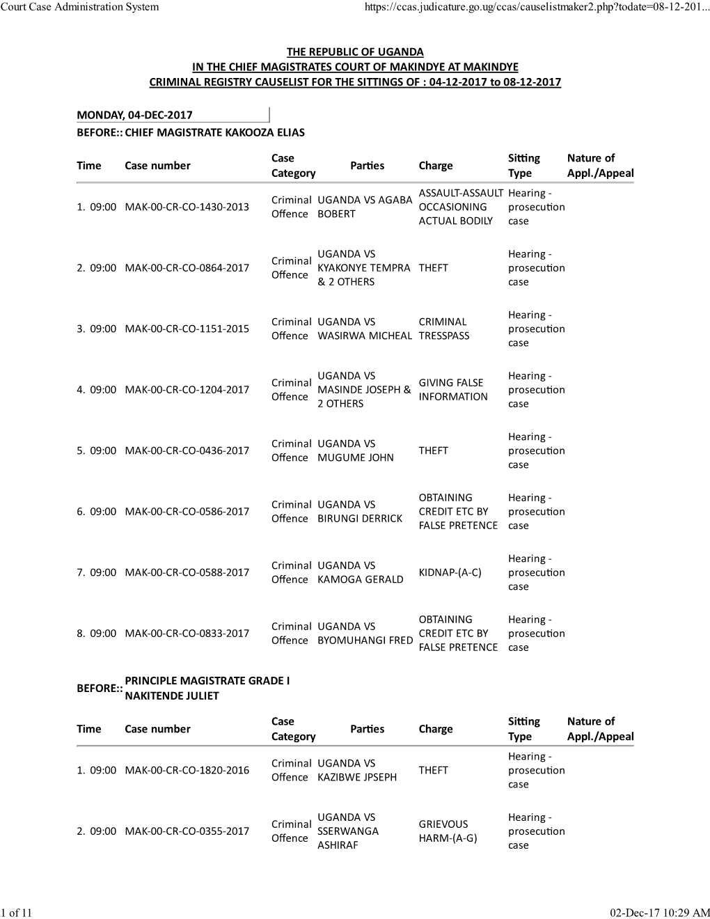 Court Case Administration System