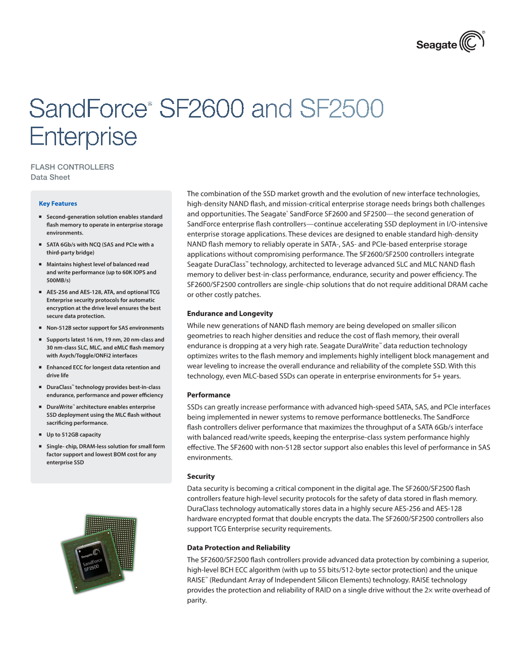 Sandforce® SF2600 and SF2500 Enterprise