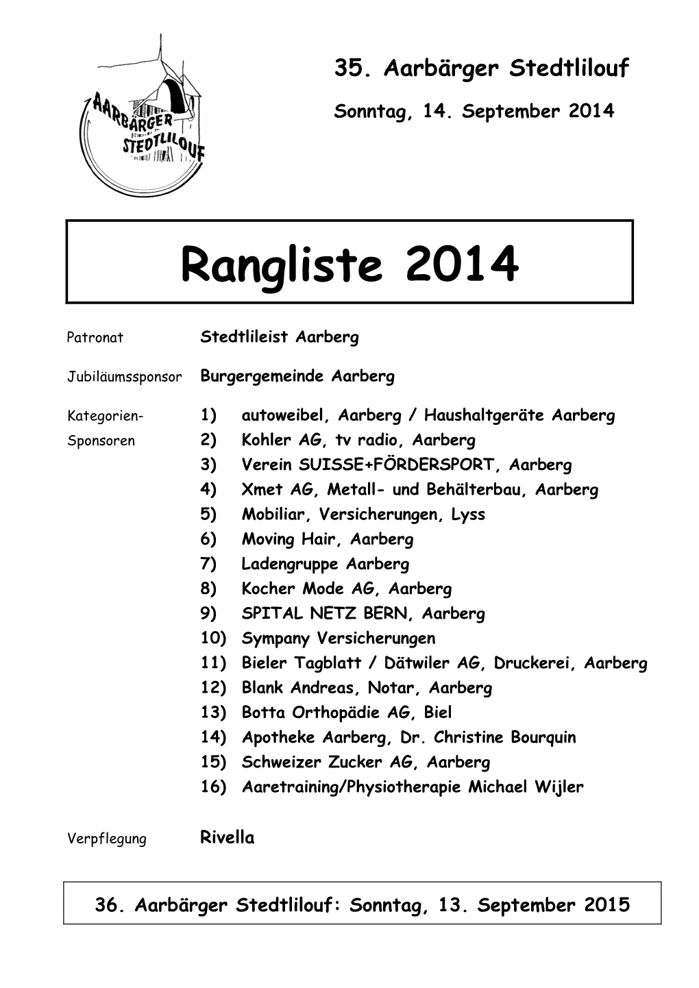 Rangliste 2014