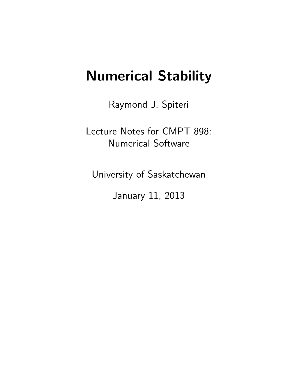 Numerical Stability