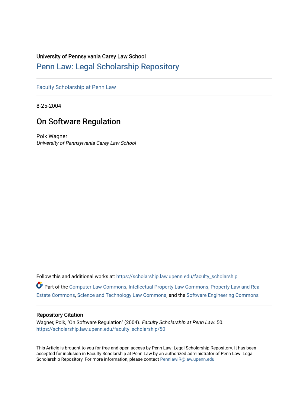 On Software Regulation