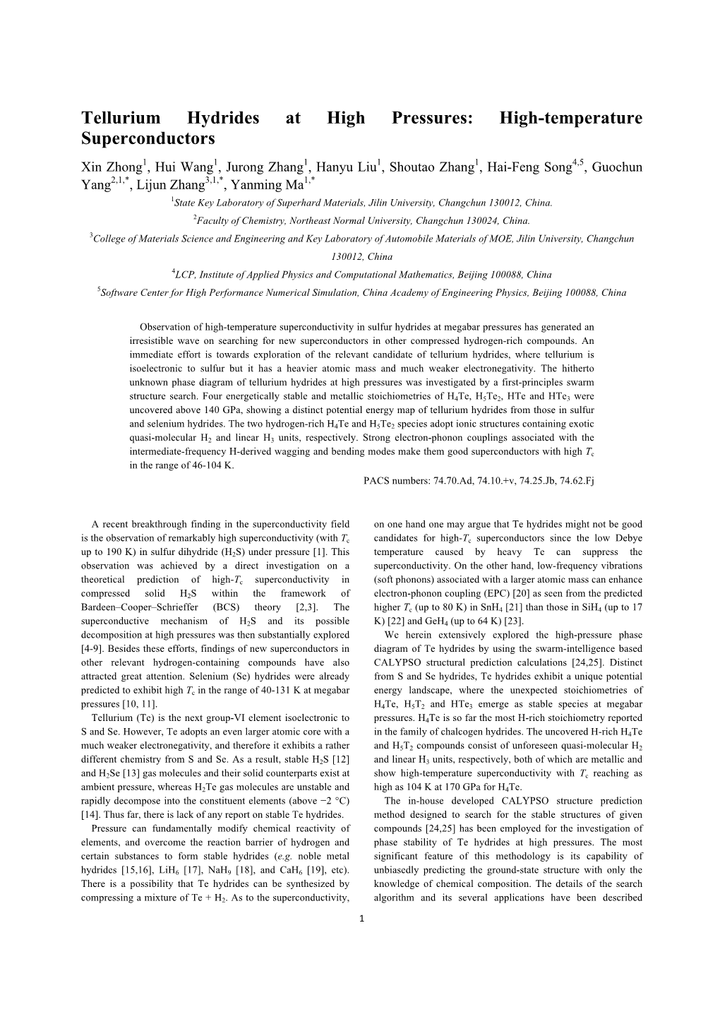 Tellurium Hydrides at High Pressures: High-Temperature Superconductors