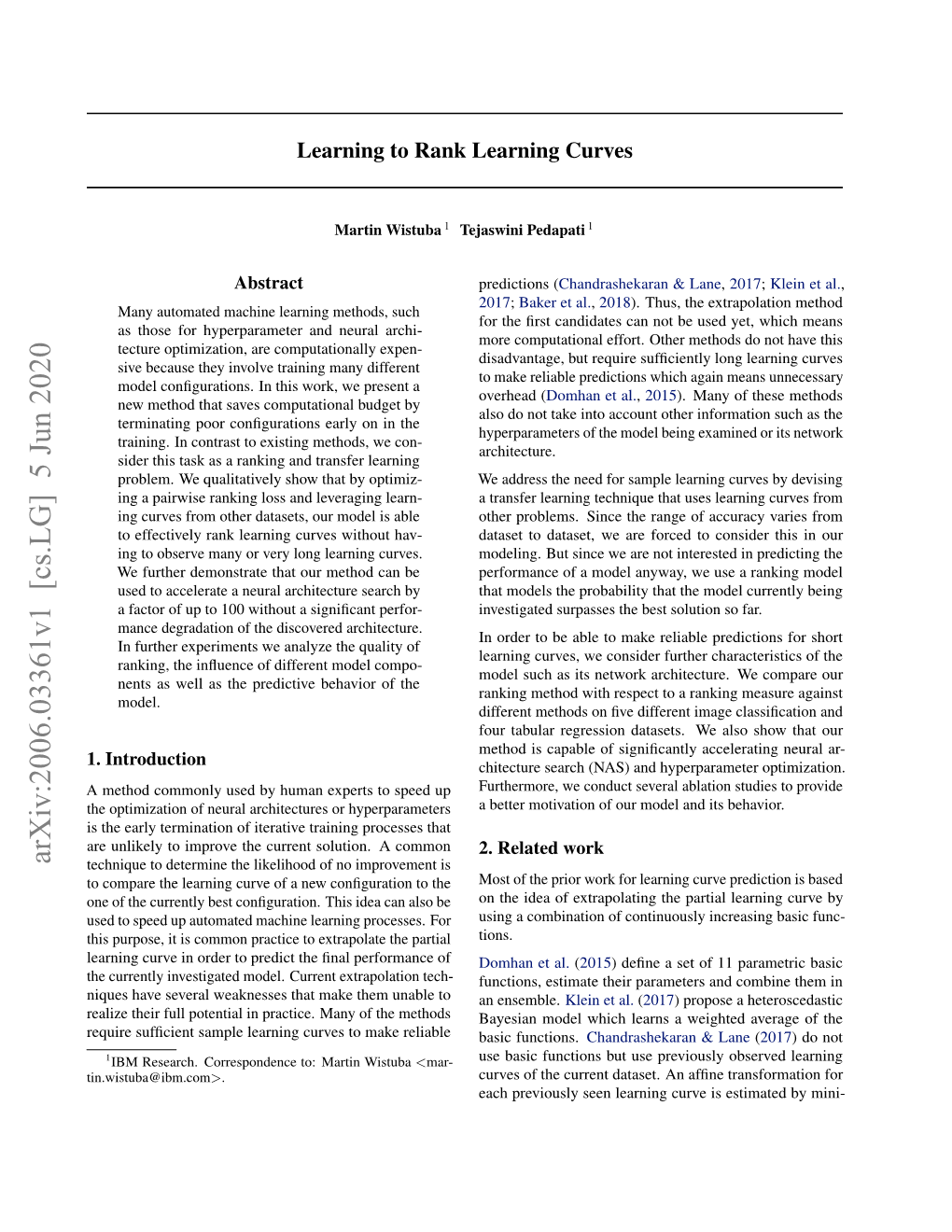 Learning to Rank Learning Curves