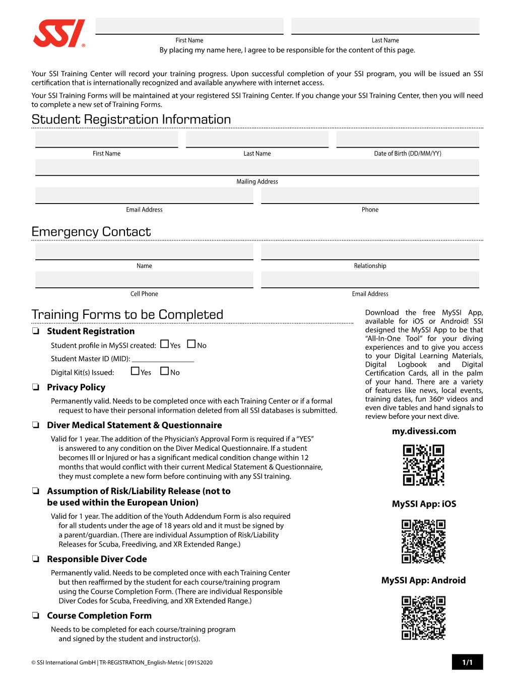 Student Registration Information Emergency Contact