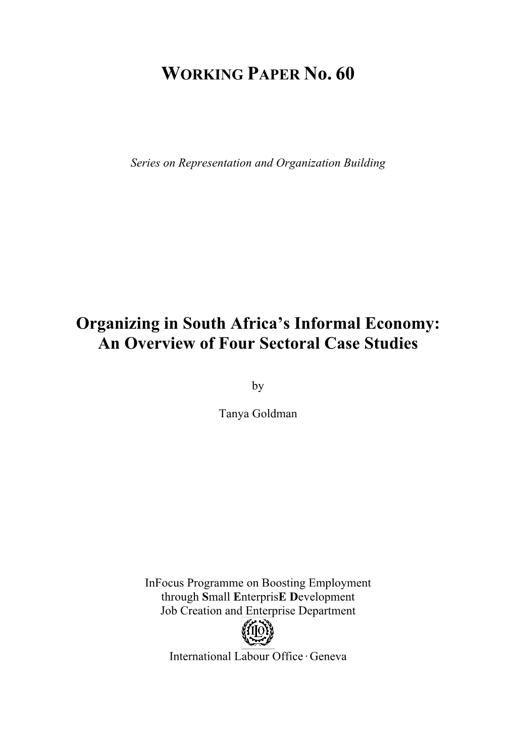 Organizing in South Africa's Informal Economy