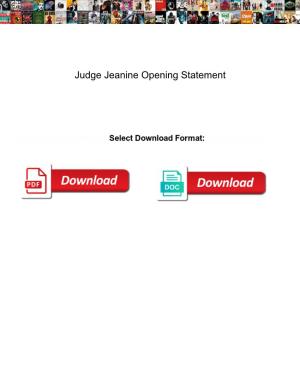 Judge Jeanine Opening Statement