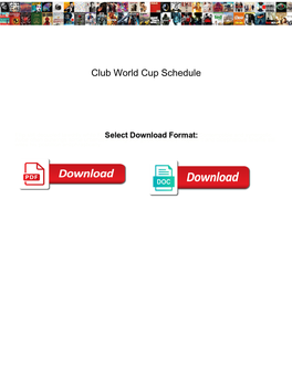 Club World Cup Schedule