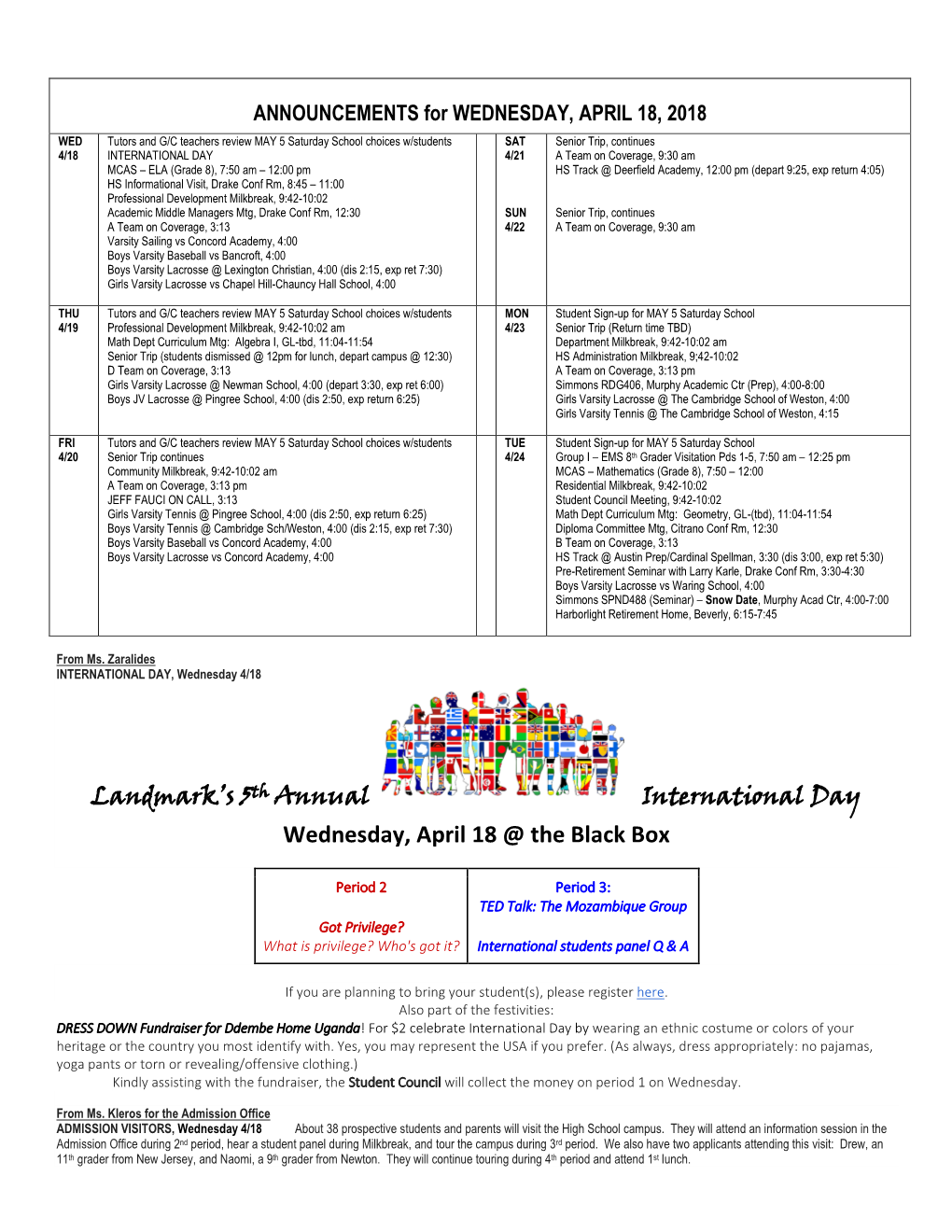 Landmark's 5Th Annual International Day