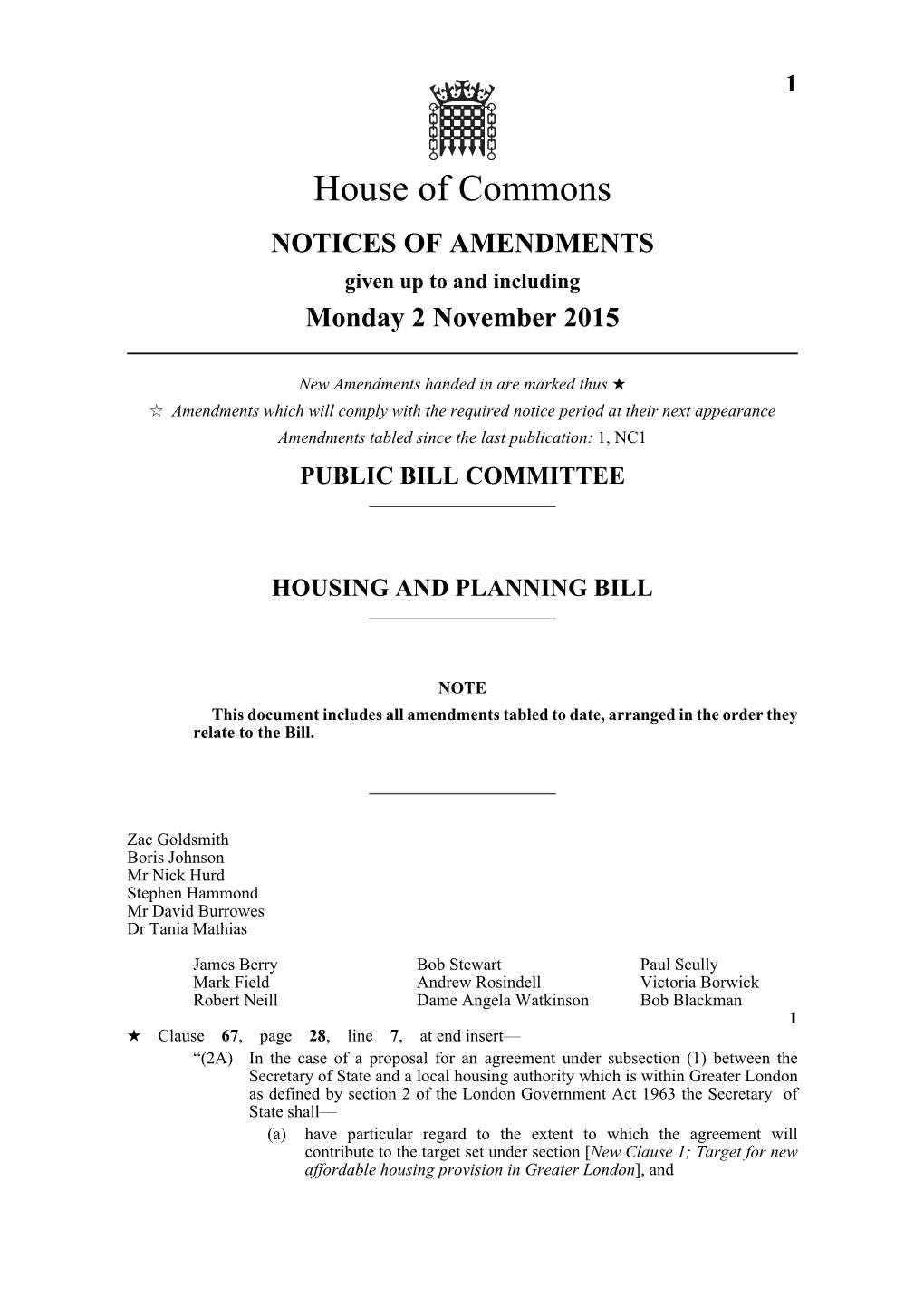 Public Bill Committee Housing and Planning Bill