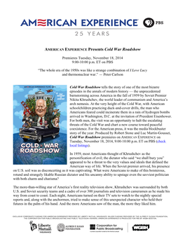 AMERICAN EXPERIENCE Presents Cold War Roadshow