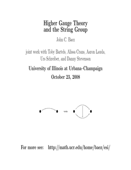Higher Gauge Theory and the String Group • )) • I