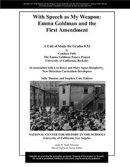 Emma Goldman and the First Amendment