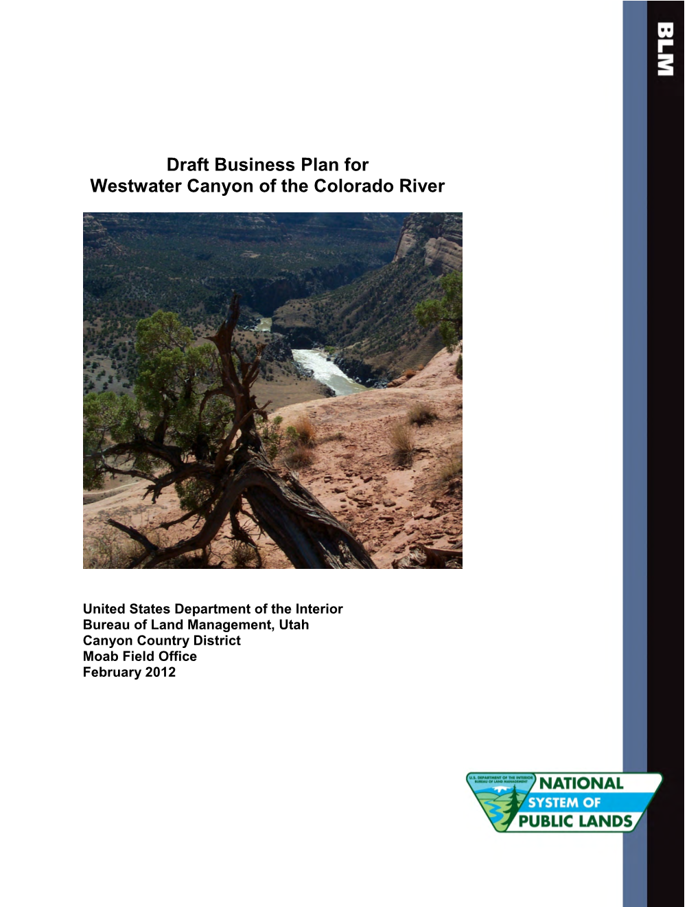Draft Business Plan for Westwater Canyon of the Colorado River