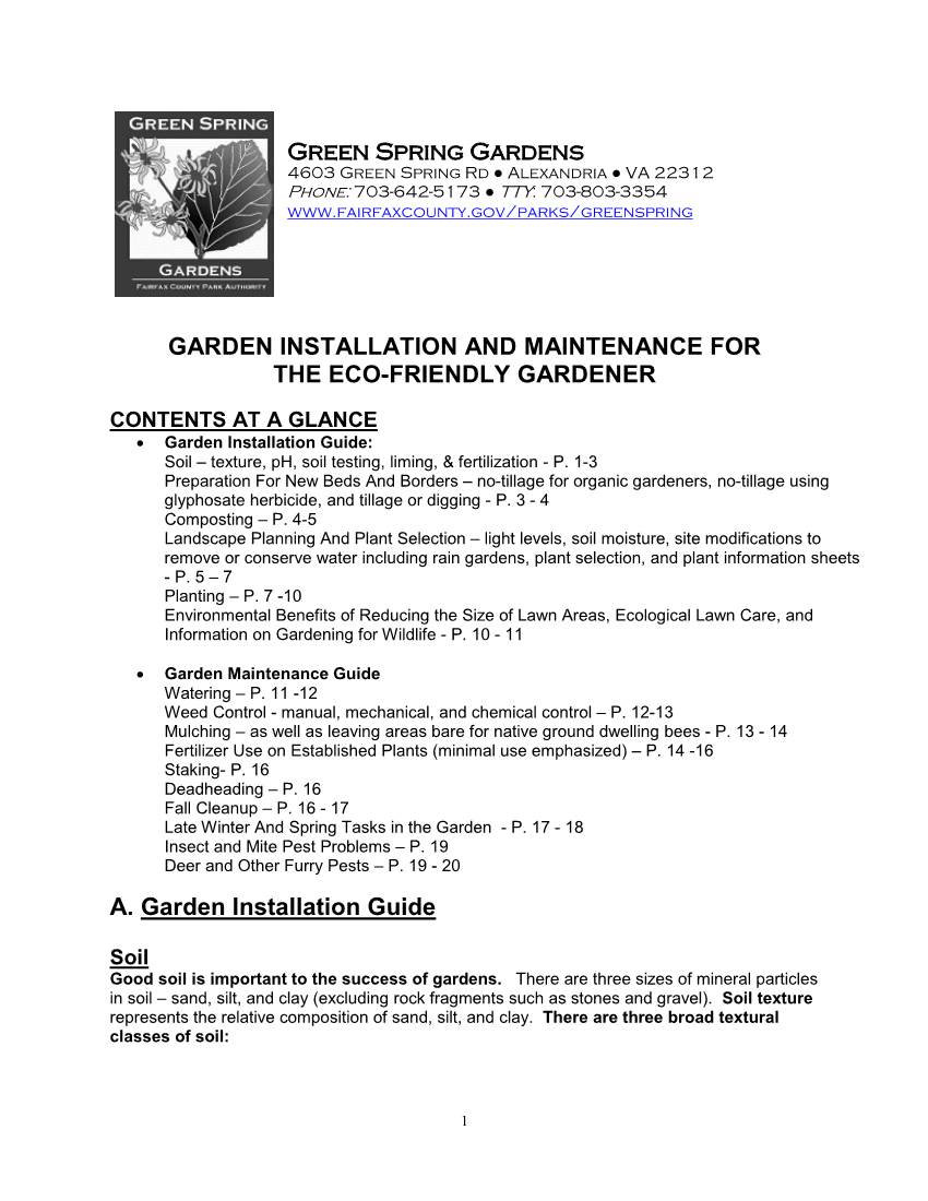 Garden Installation and Maintenance for the Eco-Friendly Gardner