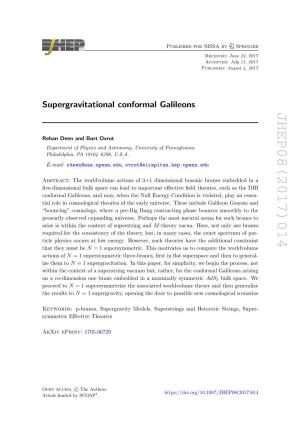 Supergravitational Conformal Galileons JHEP08(2017)014 11 12 13 16 29 Bulk 5 Ads ]