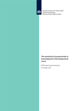 The Sensitivity of Young Animals to Benzo[A]Pyrene-Induced Genotoxic Stress