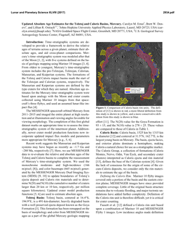 Updated Absolute Age Estimates for the Tolstoj and Caloris Basins, Mercury