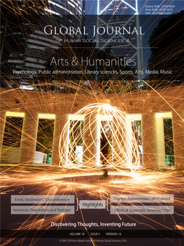 Global Journal of Human Social Science 6 the Requirements of Master Degree in English Studies and Culture at Ibid