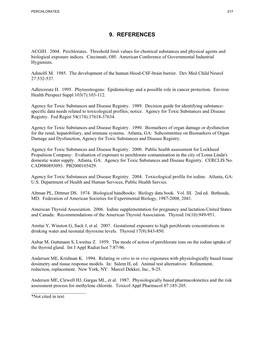 Toxicological Profile for Perchlorates