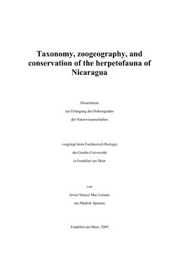 New Country and Departmental Records of Herpetofauna in Nicaragua