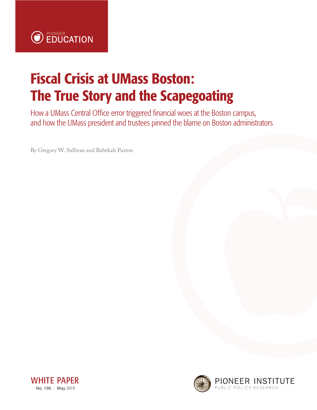 Fiscal Crisis at Umass Boston