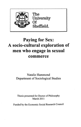 Paying for Sex: a Socio-Cultural Exploration of Men Who Engage in Sexual Commerce