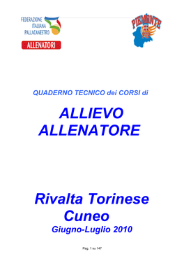 Book Corso Allievo Allenatore Rivalta T.Se E Cuneo Formatore Cardile