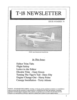 T-18 Newsletter