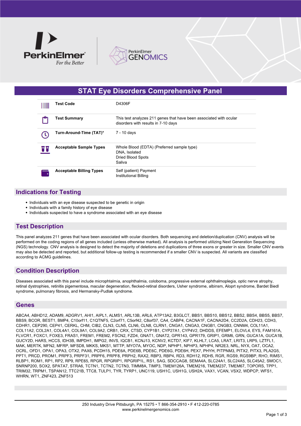 Perkinelmer Genomics to Request the Saliva Swab Collection Kit for Patients That Cannot Provide a Blood Sample As Whole Blood Is the Preferred Sample