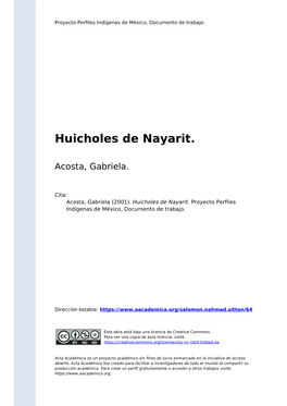 Huicholes De Nayarit