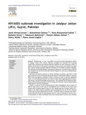 HIV/AIDS Outbreak Investigation in Jalalpur Jattan (JPJ), Gujrat, Pakistan