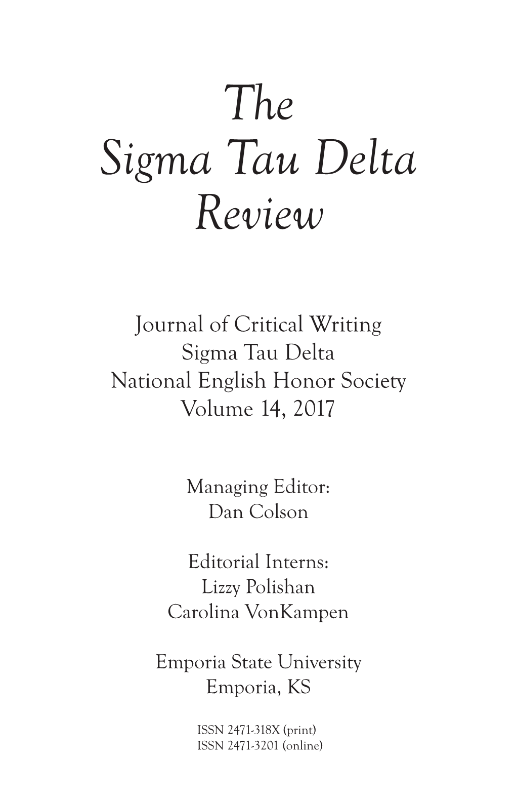 The Sigma Tau Delta Review