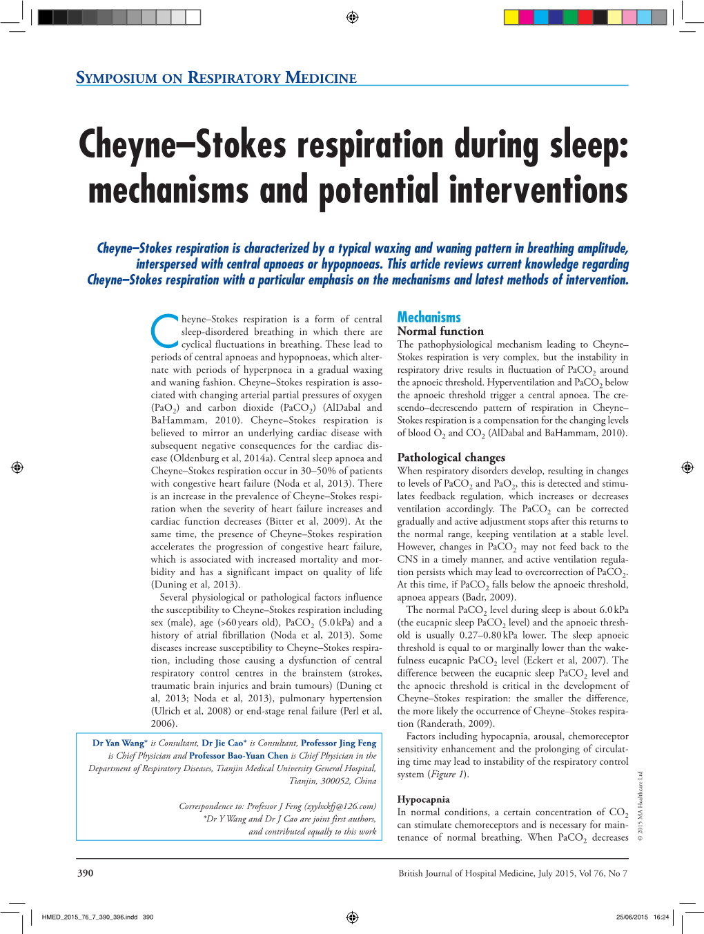 Cheyne–Stokes Respiration During Sleep: Mechanisms and Potential Interventions